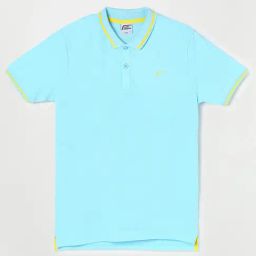 Fame Forever by Lifestyle Sky Blue Solid Polo T-Shirt-image-13