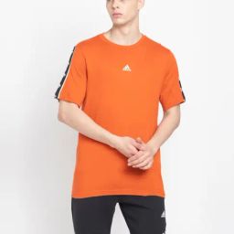 Adidas Orange Cotton Regular Fit Printed Sports T-Shirt-image-44