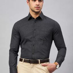 Louis Stitch Black Cotton Regular Fit Printed Shirt-picture-21