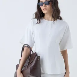 Wardrobe by Westside White Solid Top-picture-19