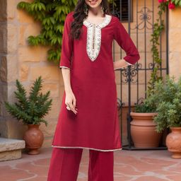 Pannkh Floral Embroidered Straight Kurta-image-56