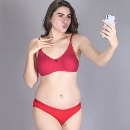 Lux Venus Fuchsia Full Coverage Non-Wired T-Shirt Bra With Adjustable Strap - Pack of 2 image 4