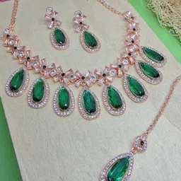 Anouk Rose Gold-Plated Stone Studded Jewellery Set-picture-22