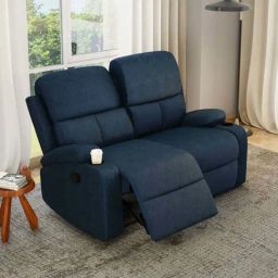 Nilkamal Matt 2 Seater Recliner Sofa with Cup Holder (Blue)-28
