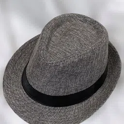 Infispace Men Grey Self Design Fedora Hat image 4