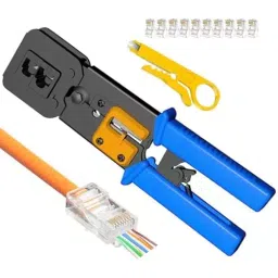 FEDUS RJ45 Pass Through Crimping Tool Kit Combo 1 Ergonomic, Textured (Pack of 25 Pcs)-6
