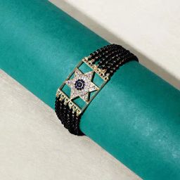 Abdesigns Gold-Plated Evil Eye Star Mangalsutra Bracelet-42