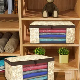 Kuber Industries Coffee Brown Set of 4 Regular Drawer Organiser Organisers-47