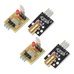 TECHDELIVERS Laser Transmitter and Laser Receiver Sensor Module Non-modulator Tube module 5 V (Pack of 4), 0921Y6PJ91R-3