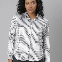 SHOWOFF White & Black Printed Shirt-image-71