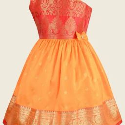 Wish Karo Kids Yellow Self Frock-picture-35