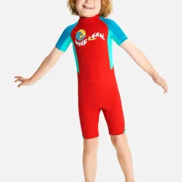 Little Surprise Box Unisex Red Comfort Fit Printed Swimsuit-picture-5
