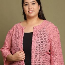 UnaOne Women Embroidered Crop Shrug-image-13