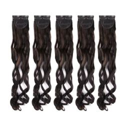 Stasia Street Clip-In Curly Dark Brown Side Patches With Copper Highlights (5pcs Set) - 20 Inches-image-98