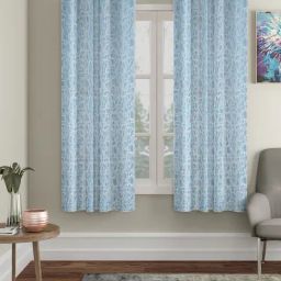 Hosta Homes Blue Polyester Window Blackout Curtain-44
