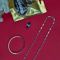 NVR Men's Rhodium-Plated Stainless Steel Bohemian Valentine Special Combo Set with Chocolate-16