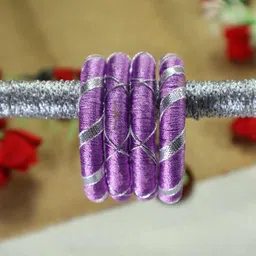 Kamule Silk Thread Gota Patti Bangle-image-79