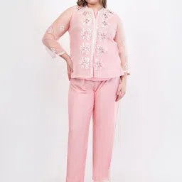 dhartii Summer Garden Embroidered Top With Trouser & Inner Co-Ords-image-6
