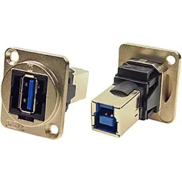 RS PRO Straight Panel Mount USB Connector 1 Port Type A to B, 2035577-81