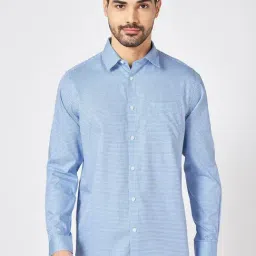 Peregrine By Pantaloons Sky Blue Cotton Regular Fit Printed Shirt-picture-47