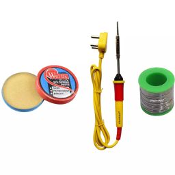 Fadman Beginner Basic 3 In 1 Yellow Soldering Iron Kit 25 W Corded Flat Copper, Iron & Nickle Tip-44