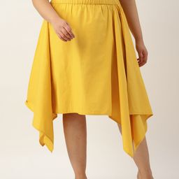 theRebelinme Plus Size Asymmetrical Midi Pure Cotton Skirt-image-94