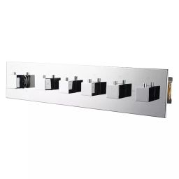 Aquieen Wall Mounted Stainless Steel Silver 5 Way Chrome Finish 5 Way Thermostatic Diverter-image-6