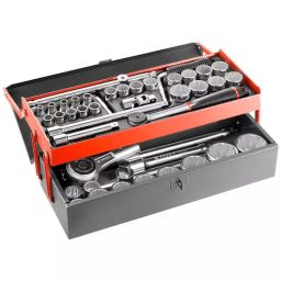 FACOM 19.05 mm (3/4 Inch) Standard Socket Set With Ratchet 12-Point, SK.452N (Set of 25)-18