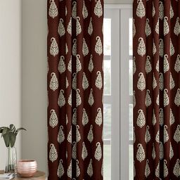 Soumya Brown Printed Single Door Curtain-40