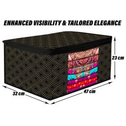 Kuber Industries Black 4 Pieces Dot Printed Regular Multi-Utility Organisers image 5