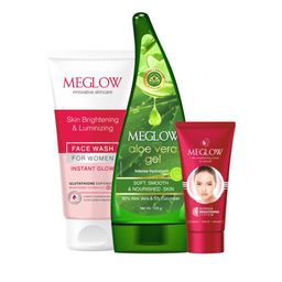 MEGLOW Set Of 3 Instant Glow 70 g, Aloe Vera Gel 125 g & Fairness Cream 30 g-image-11