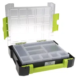 RS PRO 10 Cell Transparent, Grey, Green PP Compartment Box, 325mm x 275mm x 70mm Model No 7674960-22