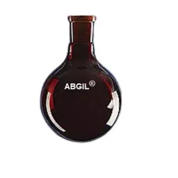 ABGIL 100ml Amber Borosilicate Glass Round Bottom Boiling Flask with Rim and Interchangeable Joint ABG1265 image 1