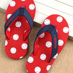 Cute Walk by Babyhug Slip On Flip Flops Dots Print - Red-image-66