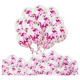 Bubble Trouble Transparent Balloons Bouquet Combo with Re Filled Confetti & Ribbons Pack of 50 - Pink-10