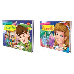Set of 2 POP UP books World Famous Fairy Tales Cinderella and Peter Pan Cinderella's Journey and Peter Pan's Neverending Tale'-85