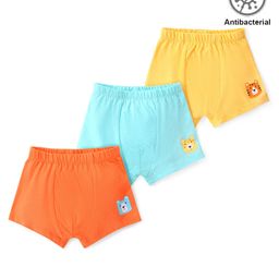 Babyhug 100% Cotton Knit Antibacterial Trunks Tiger Print Pack of 3 - Multicolour-image-19