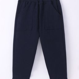 Zero Male Interlock Knit Full Length Solid Color Lounge Pant - Navy-42