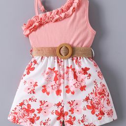 Mark & Mia Sleeveless Jumpsuit with Floral Print - Pink-image-37
