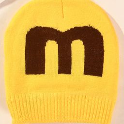 Little Palz Woollen M Alphabet Designed Cap - Yellow-12