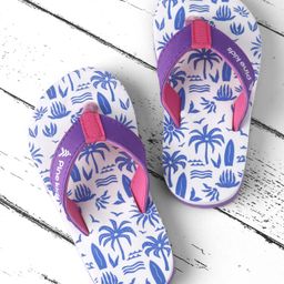 Pine Kids Slip Ons Flip Flops with Beach Theme Print - Blue-image-88