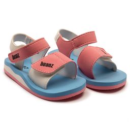 Beanz Colour Blocked Sandals With Double Velcro Closure - Sky Blue & Pink-image-77