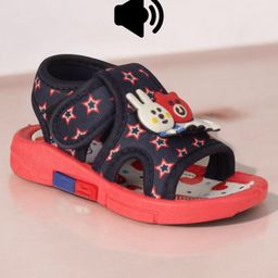 Lil Lollipop Bunny Applique Detailed Velcro Closure Musical Sandals - Navy Blue-picture-23
