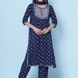 LABEL KASHI Women Ethnic Motifs Printed Kurta with Trousers & Dupatta-picture-49