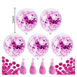 Bubble Trouble Transparent Balloons Bouquet Combo with Re Filled Confetti & Ribbons Pack of 50 - Pink image 3