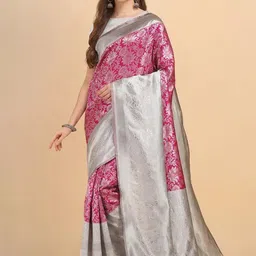 INDIOTSAV Woven Design Zari Banarasi Saree-image-79