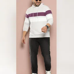 Sztori Plus Size Striped Hooded Sweatshirt-picture-27