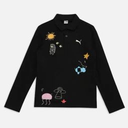 Puma Unisex Puma Black Cotton Print Full Sleeves Polos-image-15
