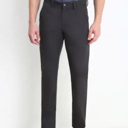 Allen Solly Grey Cotton Regular Fit Trousers-picture-20