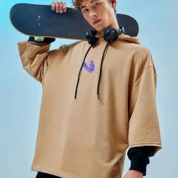 Bewakoof Men Brown Terry Loose Fit Graphic Sweatshirt-picture-40